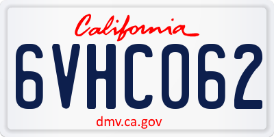 CA license plate 6VHC062