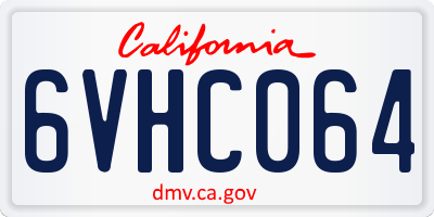 CA license plate 6VHC064