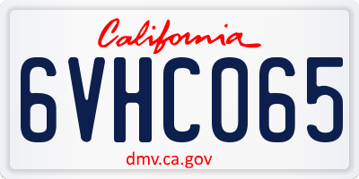 CA license plate 6VHC065
