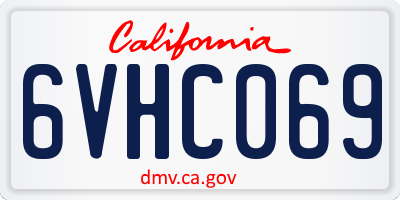 CA license plate 6VHC069