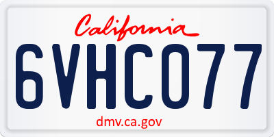 CA license plate 6VHC077