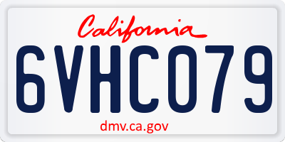 CA license plate 6VHC079