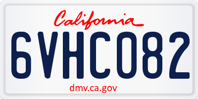 CA license plate 6VHC082