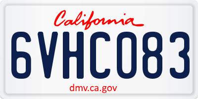 CA license plate 6VHC083