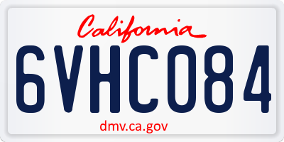 CA license plate 6VHC084