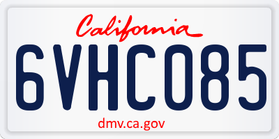 CA license plate 6VHC085