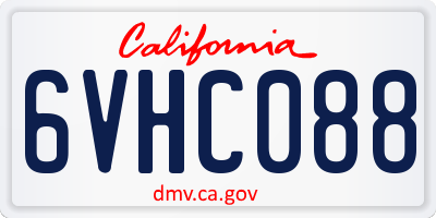 CA license plate 6VHC088