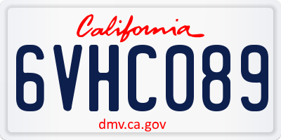 CA license plate 6VHC089