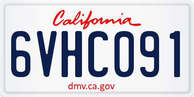 CA license plate 6VHC091
