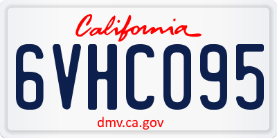 CA license plate 6VHC095