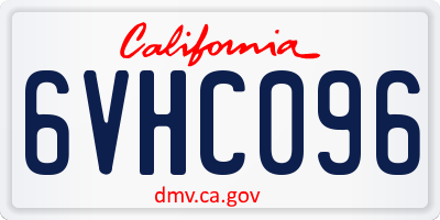 CA license plate 6VHC096