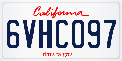 CA license plate 6VHC097