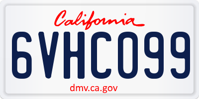 CA license plate 6VHC099