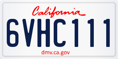 CA license plate 6VHC111