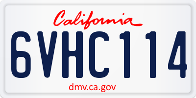 CA license plate 6VHC114