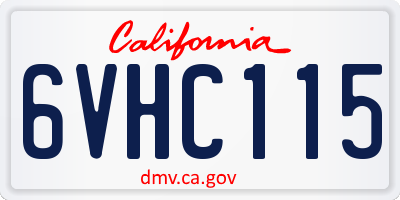 CA license plate 6VHC115