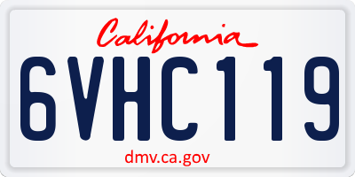 CA license plate 6VHC119