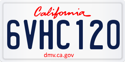 CA license plate 6VHC120