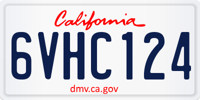CA license plate 6VHC124