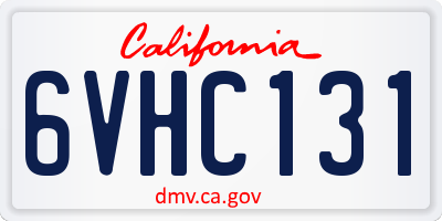 CA license plate 6VHC131
