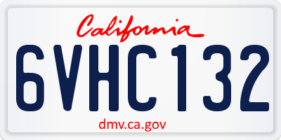 CA license plate 6VHC132