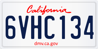 CA license plate 6VHC134