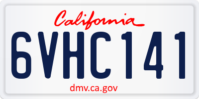 CA license plate 6VHC141