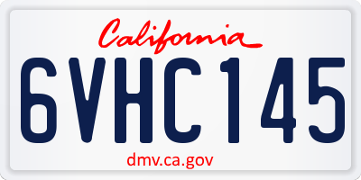 CA license plate 6VHC145