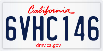 CA license plate 6VHC146