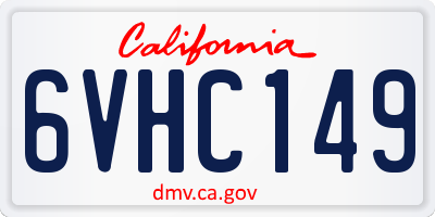 CA license plate 6VHC149