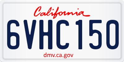 CA license plate 6VHC150