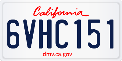 CA license plate 6VHC151