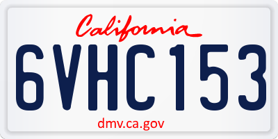 CA license plate 6VHC153