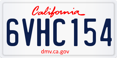 CA license plate 6VHC154