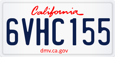 CA license plate 6VHC155