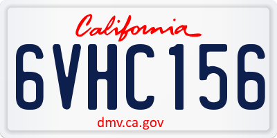 CA license plate 6VHC156