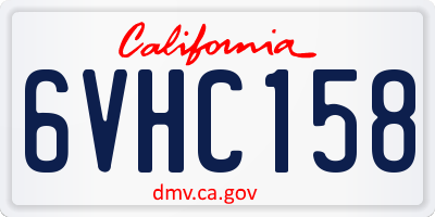 CA license plate 6VHC158