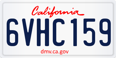 CA license plate 6VHC159