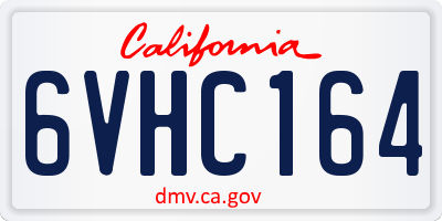 CA license plate 6VHC164