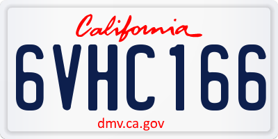 CA license plate 6VHC166