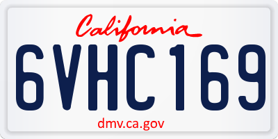 CA license plate 6VHC169