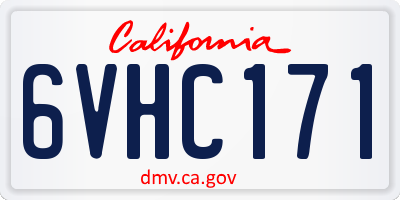 CA license plate 6VHC171