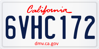 CA license plate 6VHC172