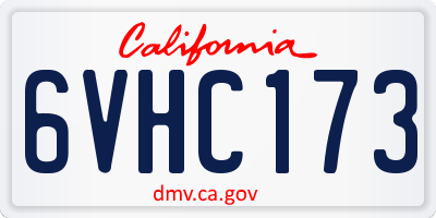 CA license plate 6VHC173