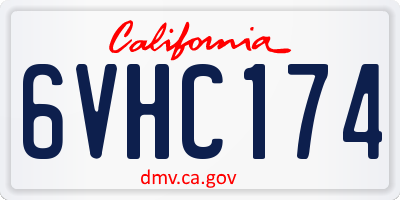 CA license plate 6VHC174