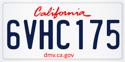 CA license plate 6VHC175