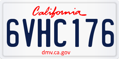 CA license plate 6VHC176