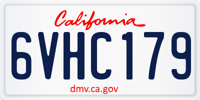 CA license plate 6VHC179