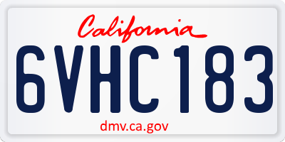 CA license plate 6VHC183