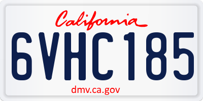 CA license plate 6VHC185
